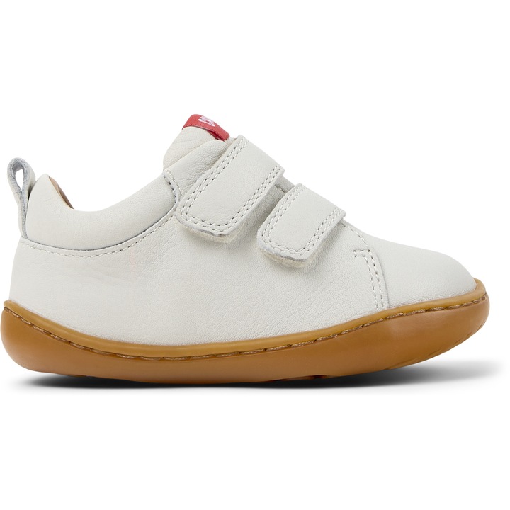 Camper, Pantofi din piele cu inchidere velcro Peu Cami, Maro/Alb murdar