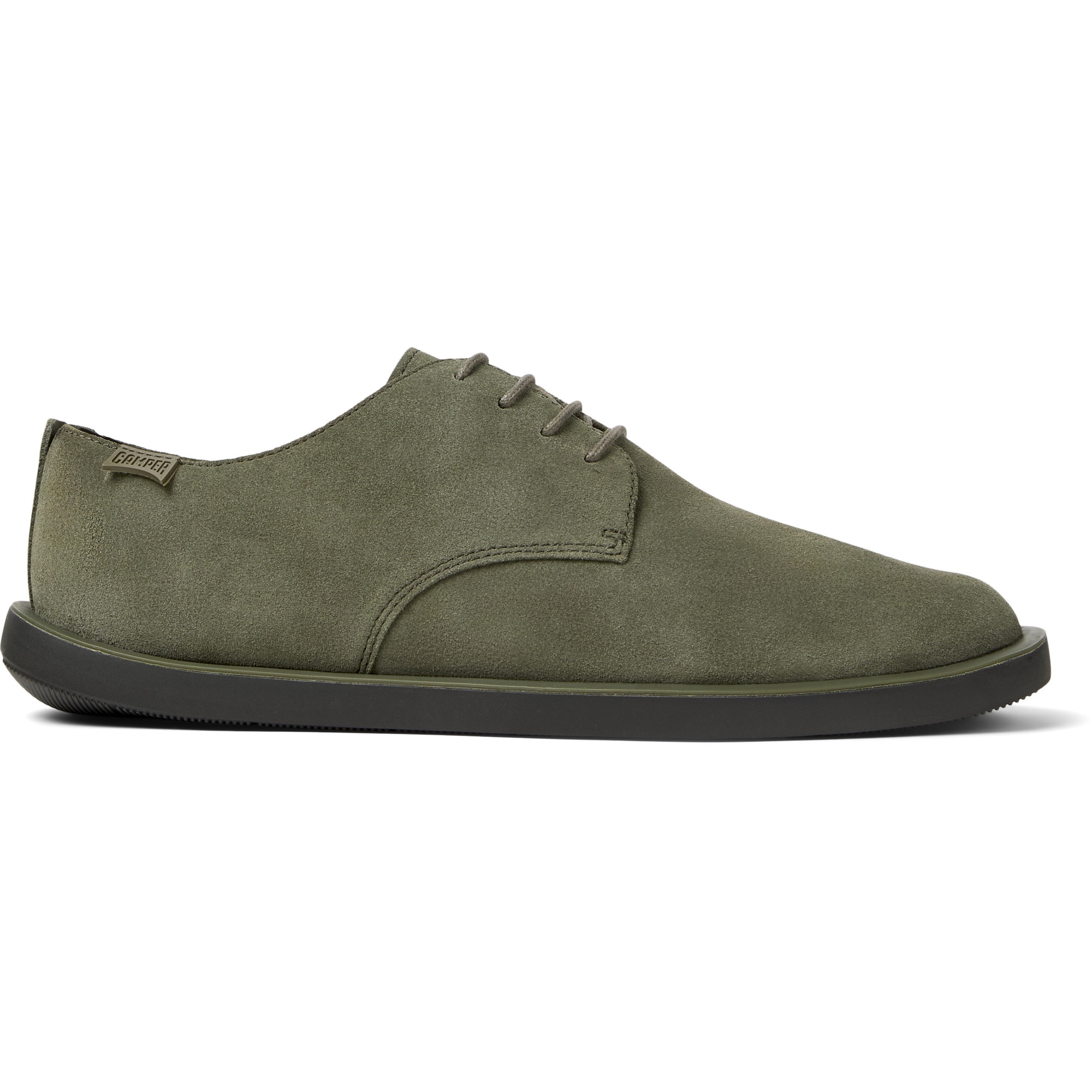Camper, Pantofi derby de piele intoarsa Wagon, Verde sparanghel, 42