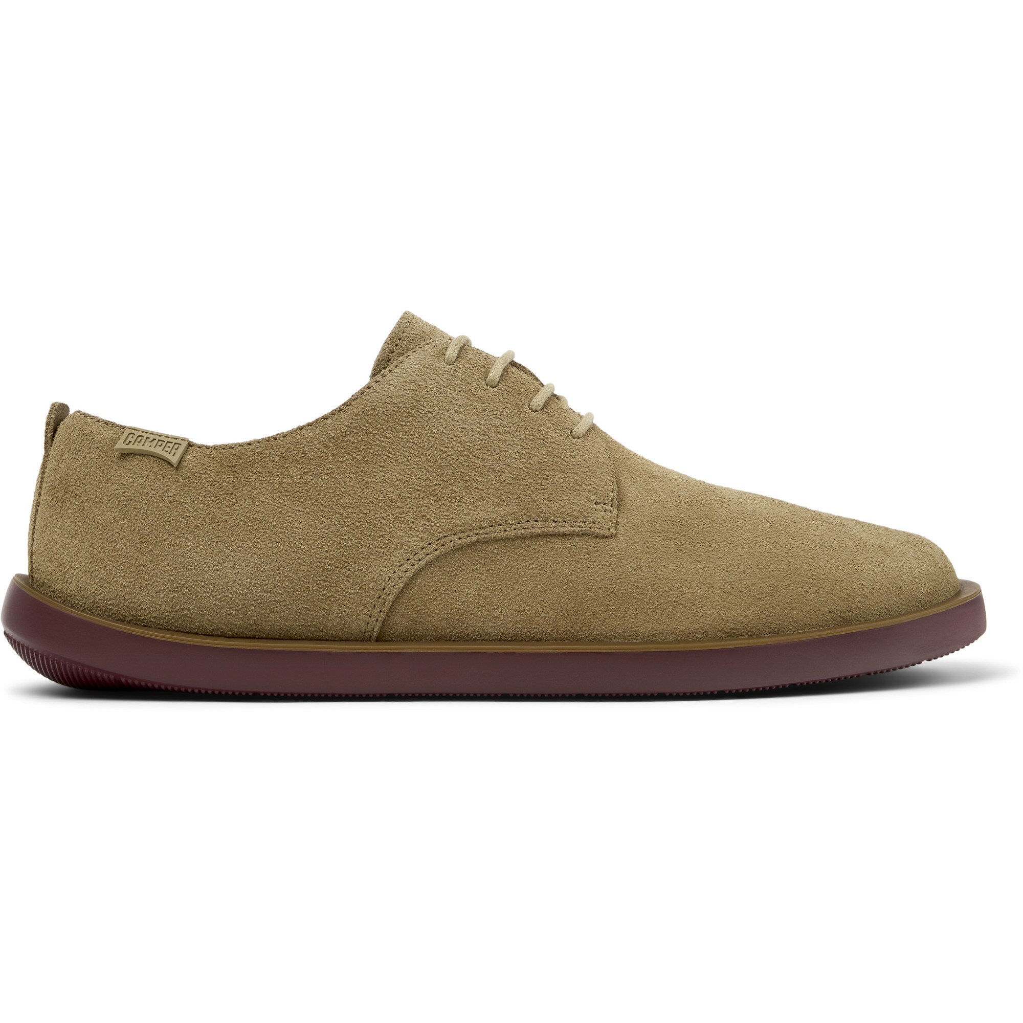 Camper, Pantofi derby de piele intoarsa Wagon, Maro nisip, 46