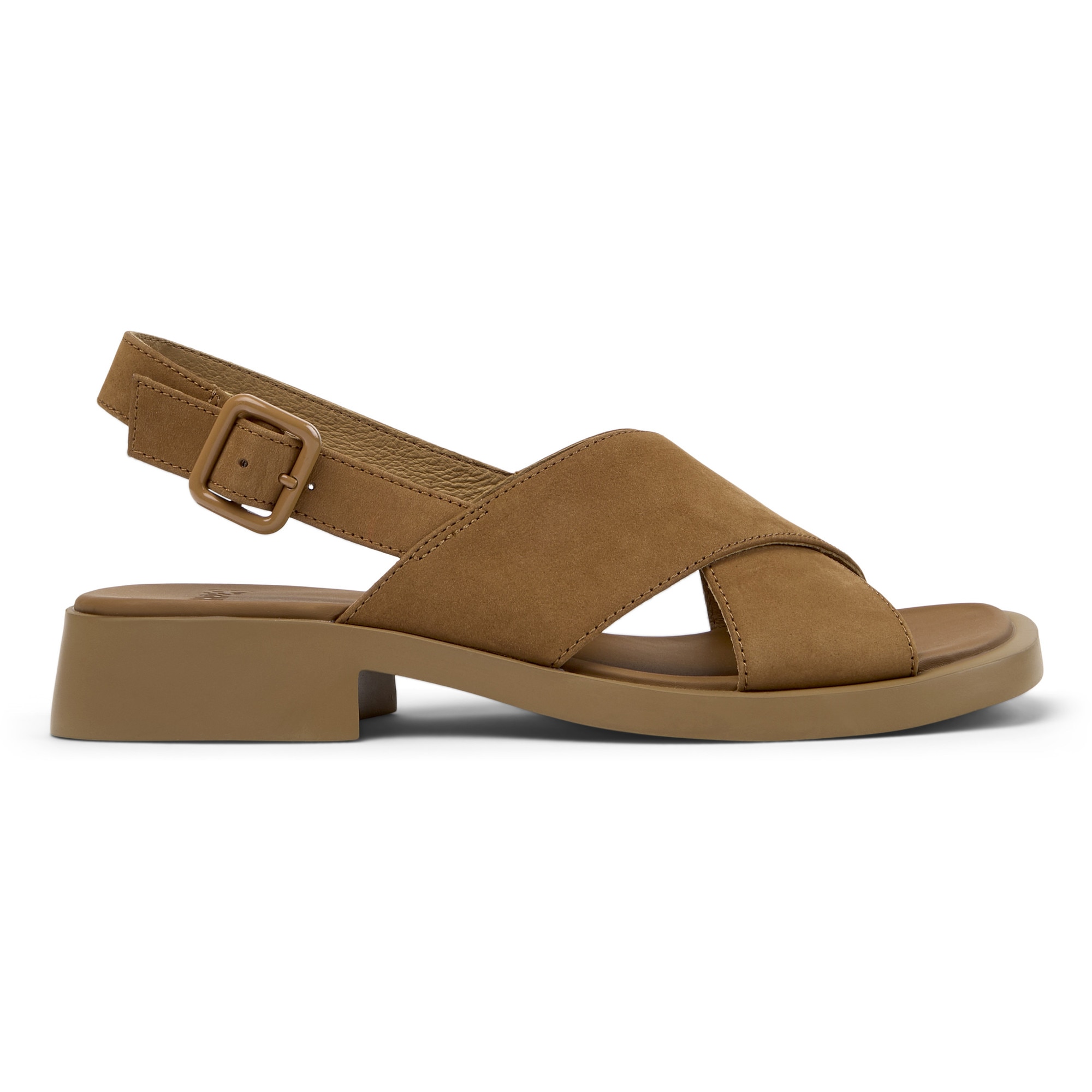 Camper, Sandale slingback de piele intoarsa Dana, Maro, 39