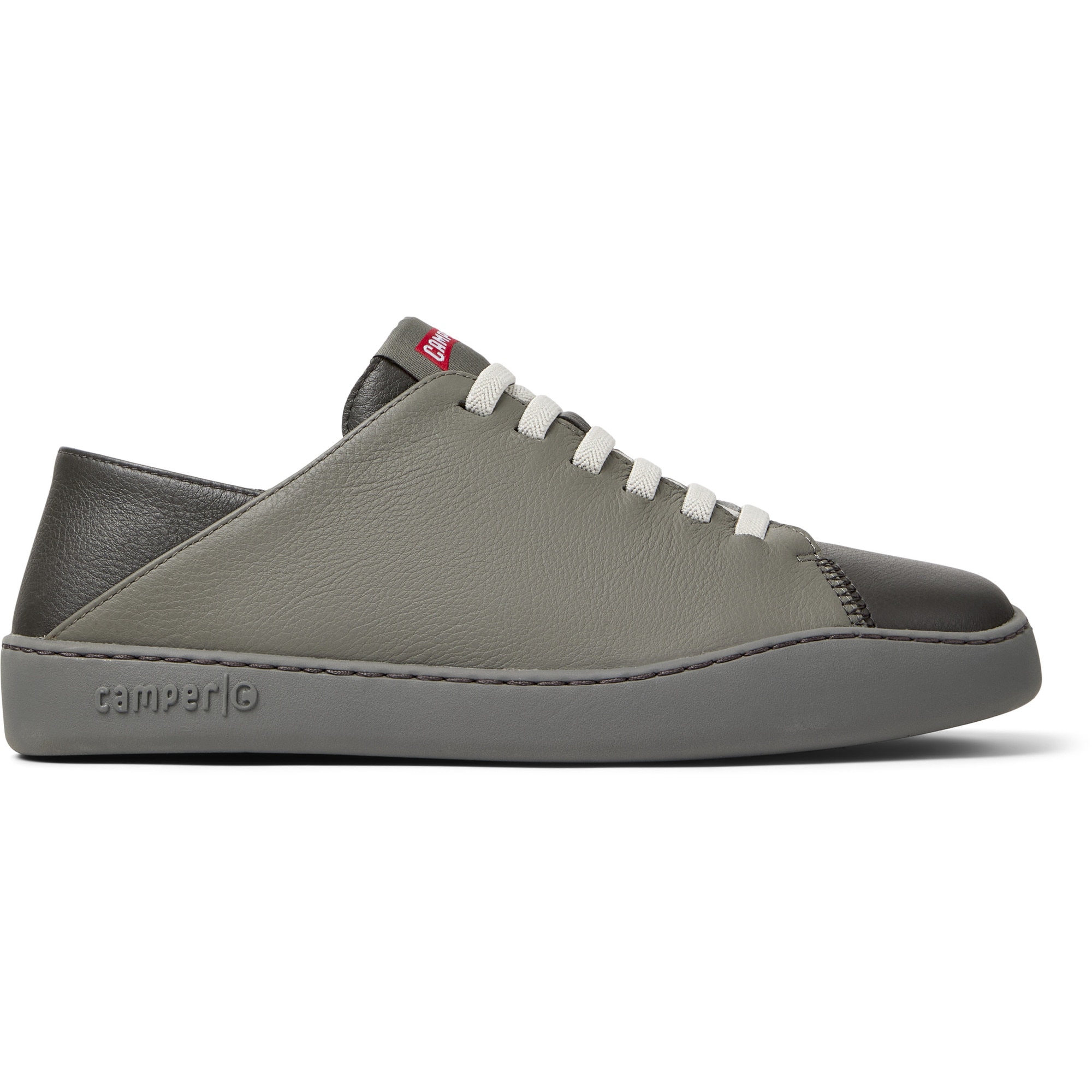 Camper, Pantofi sport Peu Touring de piele cu sireturi elastice, Gri, 45