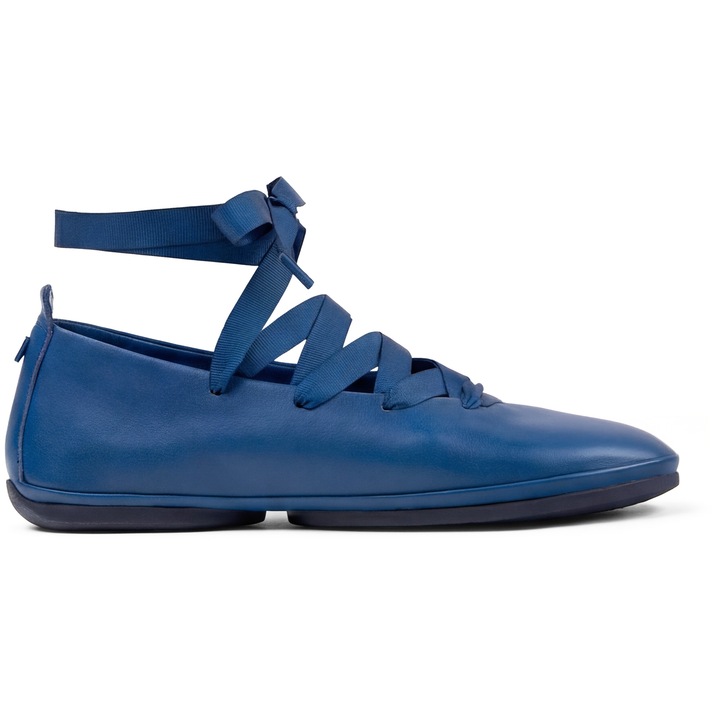 Camper, Balerini din piele cu sireturi Right Nina, Albastru pastel