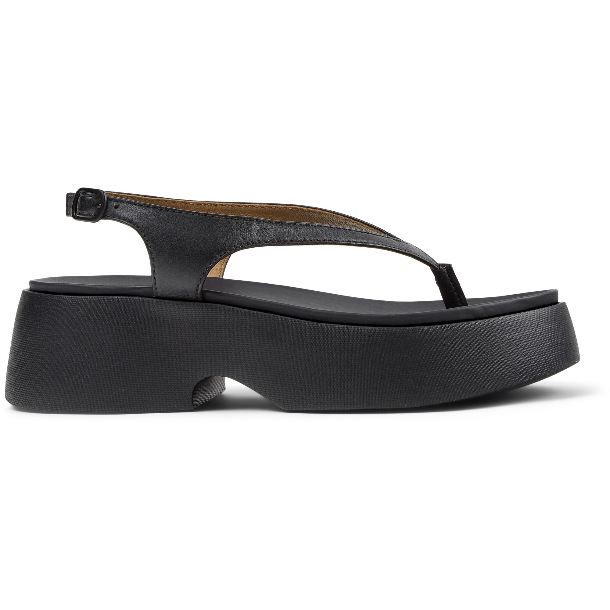 Camper, Sandale de piele cu catarama Tasha, Negru, 35