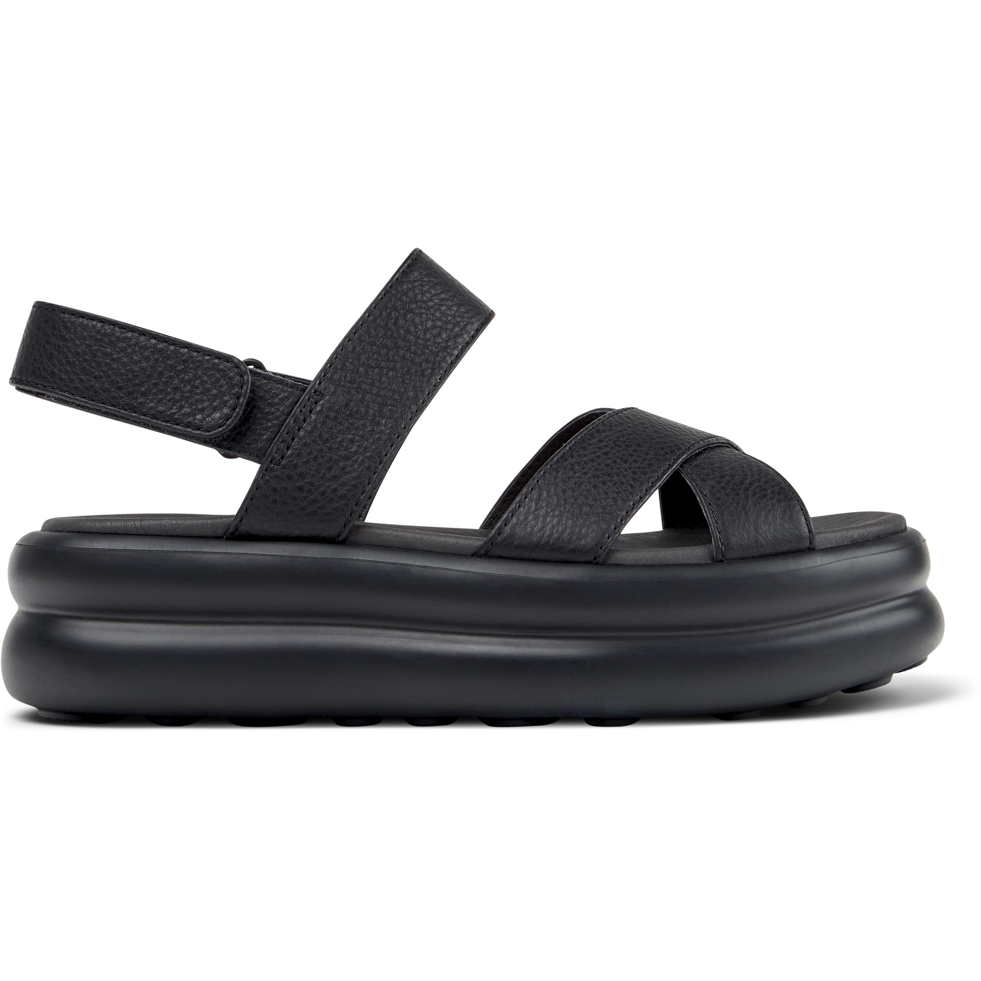 Camper, Sandale flatform de piele Pelotas Flota Up, Negru, 40