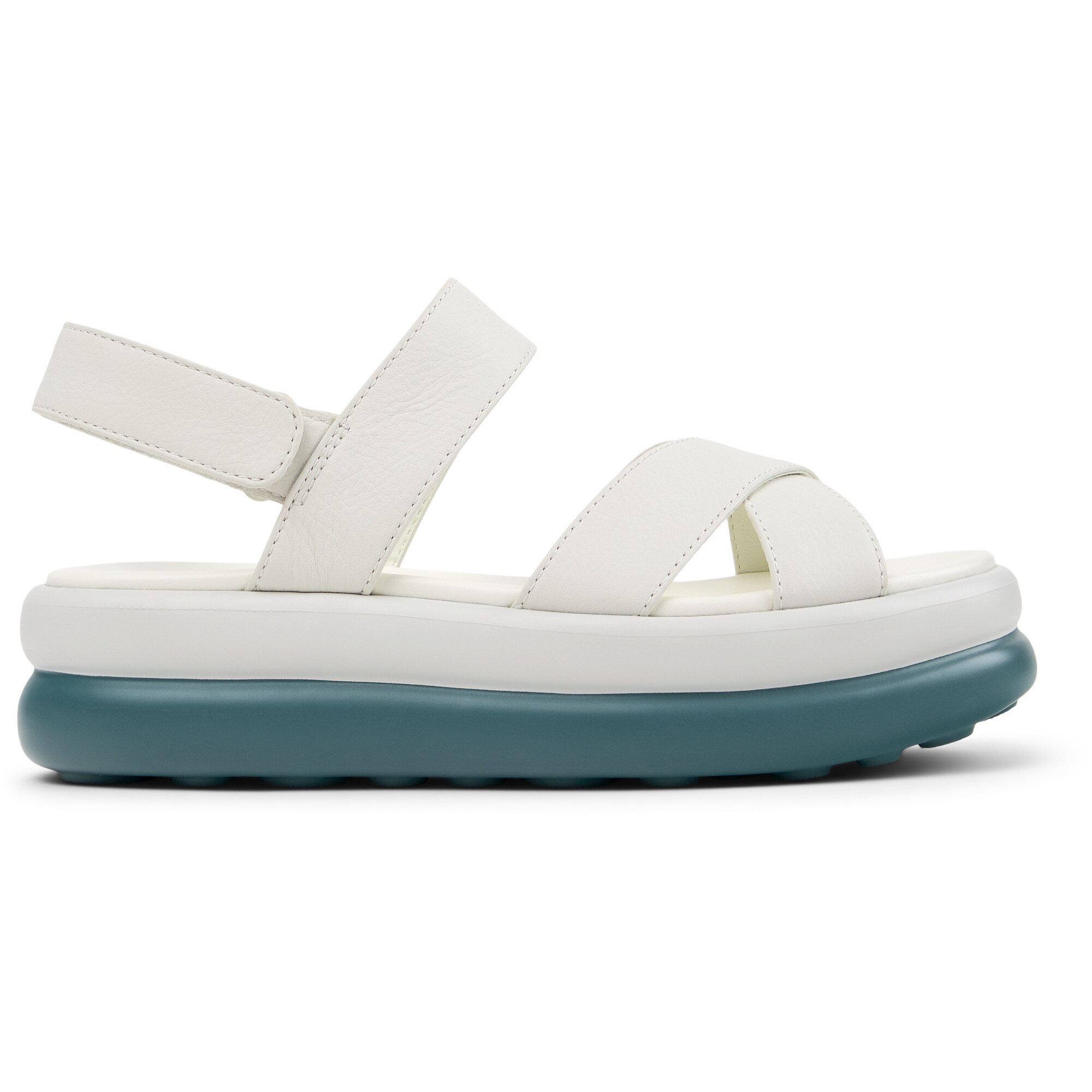 Camper, Sandale flatform de piele Pelotas Flota Up, Alb, Alb murdar, 40