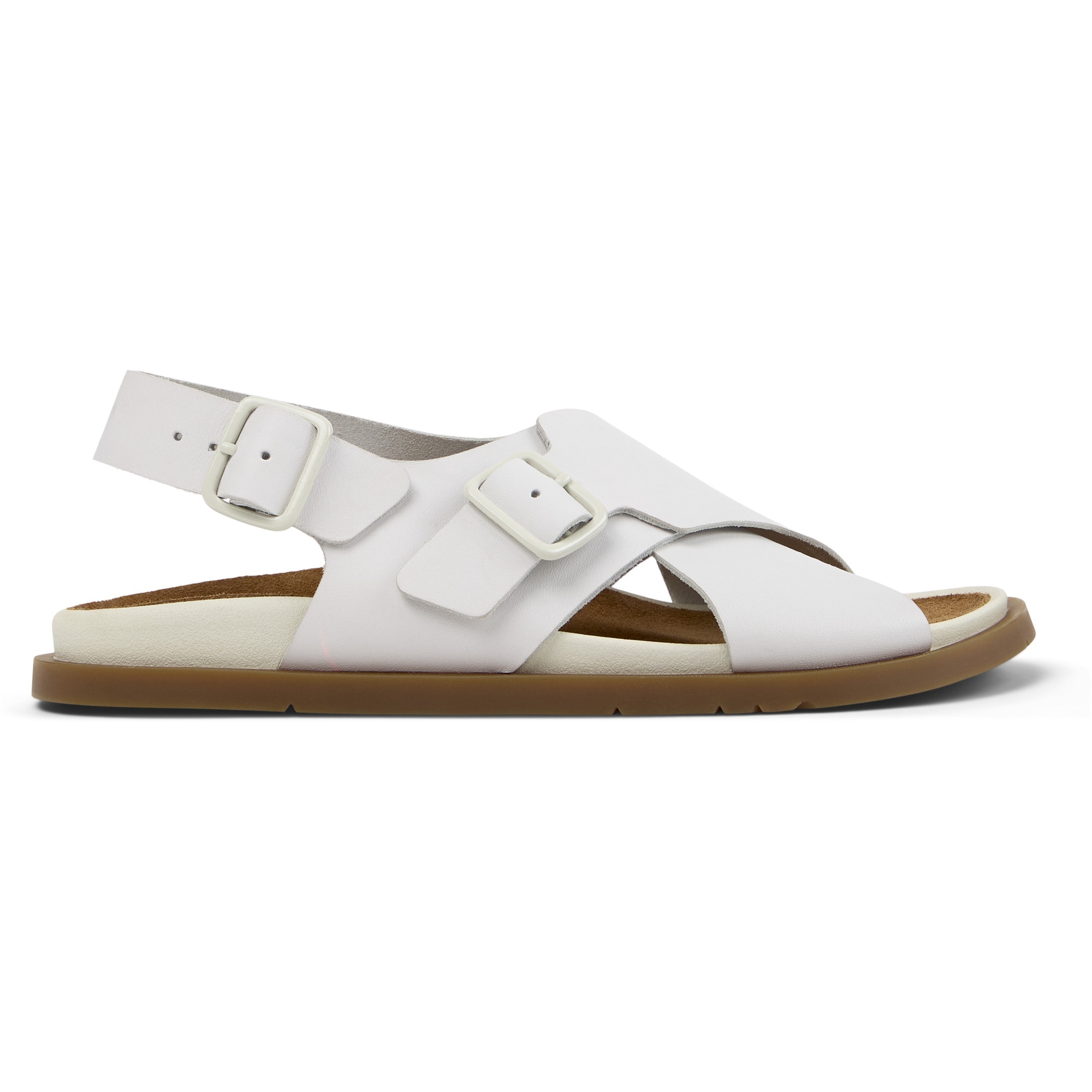 Camper, Sandale din piele Lluc, Alb, Alb murdar, 38