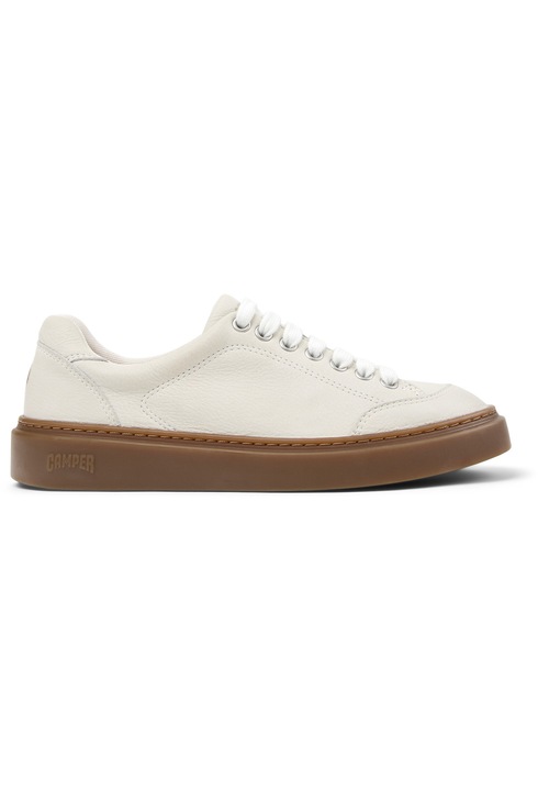 Camper, Pantofi sport Runner Twentyfive din piele, Alb/Alb murdar