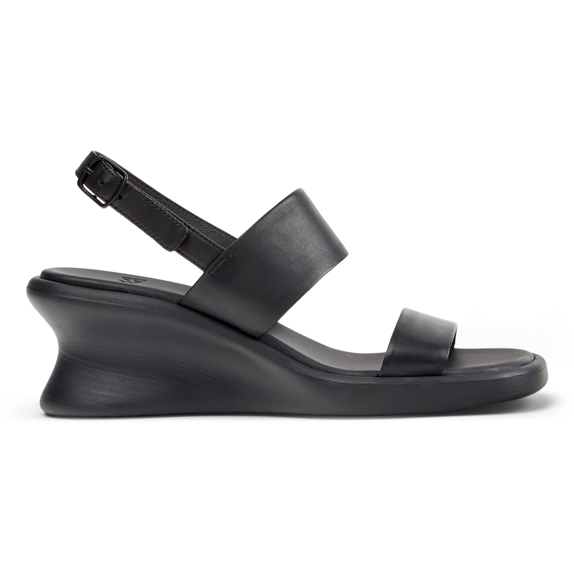 Camper, Sandale wedge din piele Louise, Negru, 36