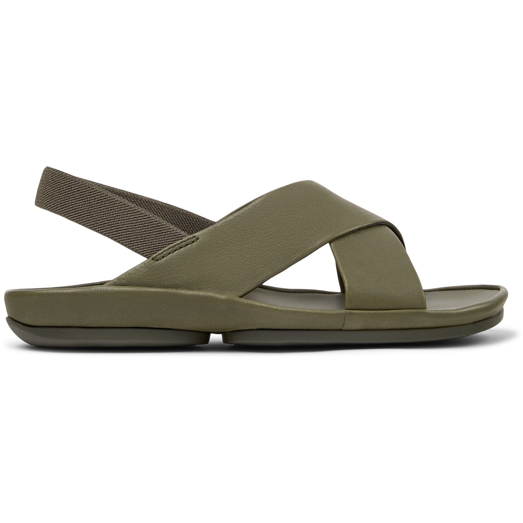 Camper, Sandale din piele cu bretele incrucisate Right Isdla, Verde, 41