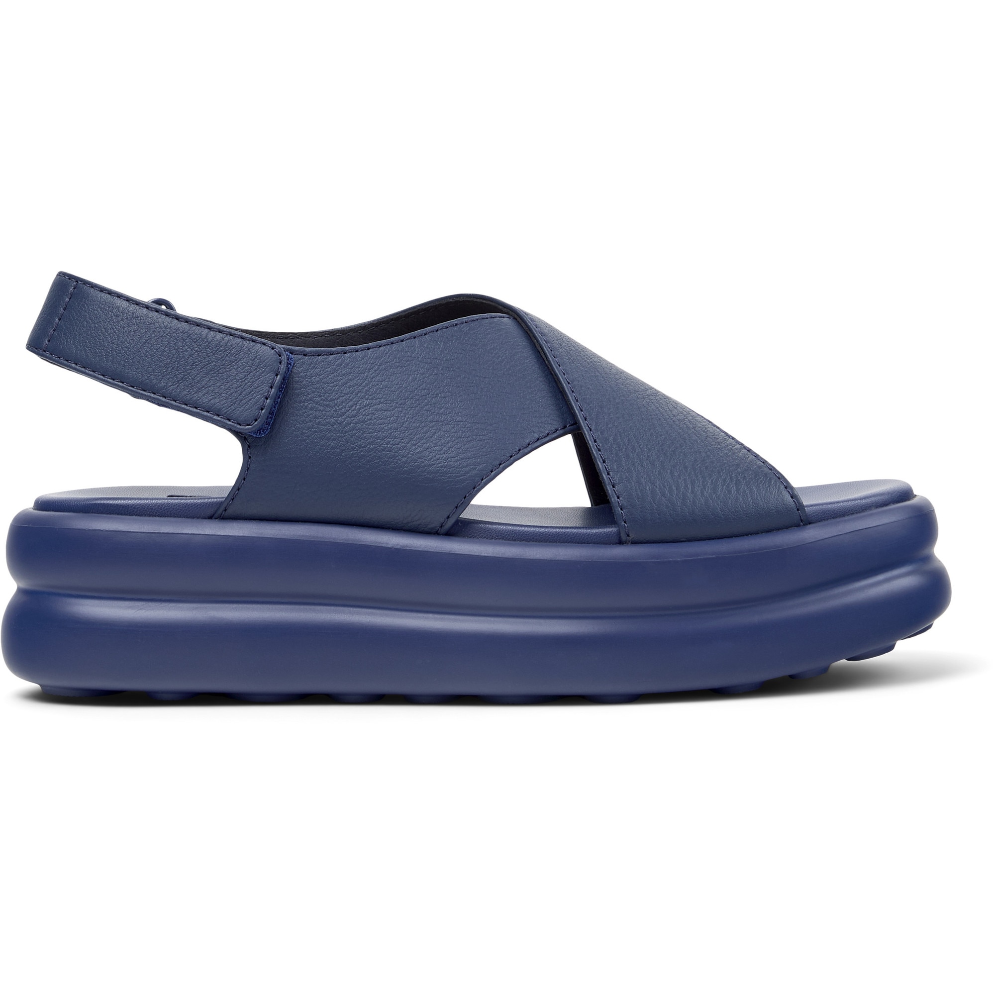 Camper, Sandale din piele cu platforma si bretele incrucisate Pelotas Flota Up, Albastru pastel, 37