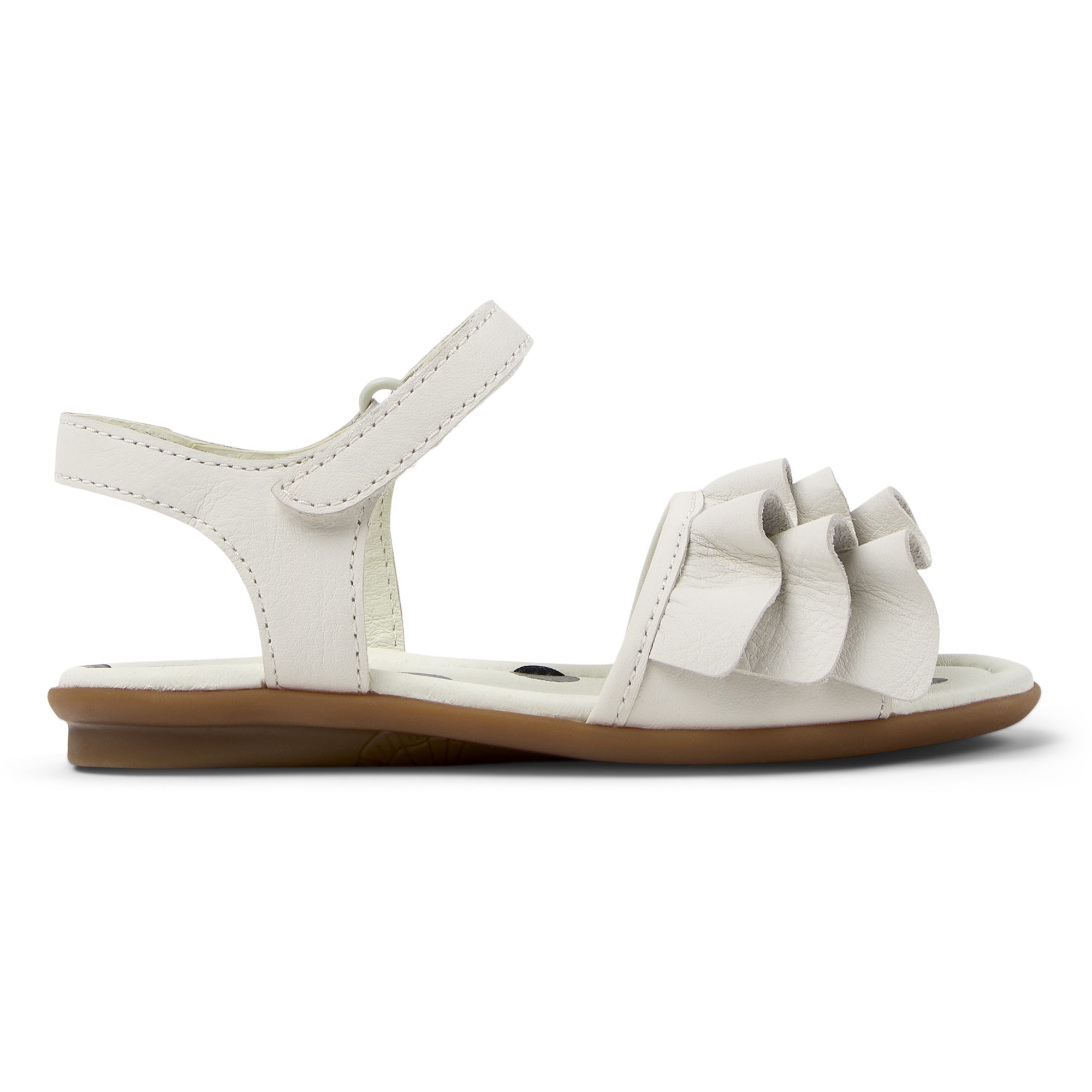 Camper, Sandale din piele cu velcro Right Twins, Alb, Alb murdar, 34 EU