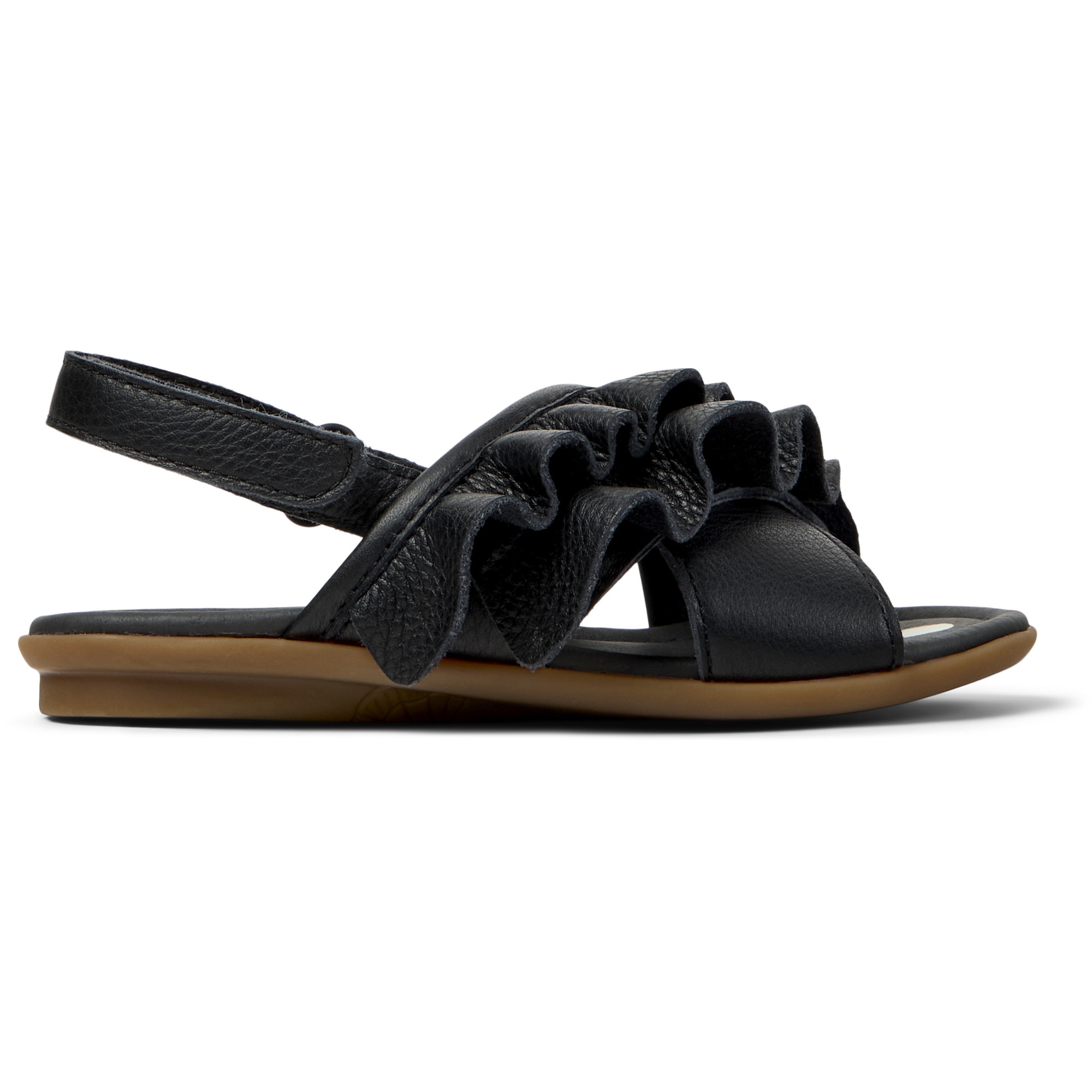 Camper, Sandale slingback din piele Right Twins, Negru, 38 EU