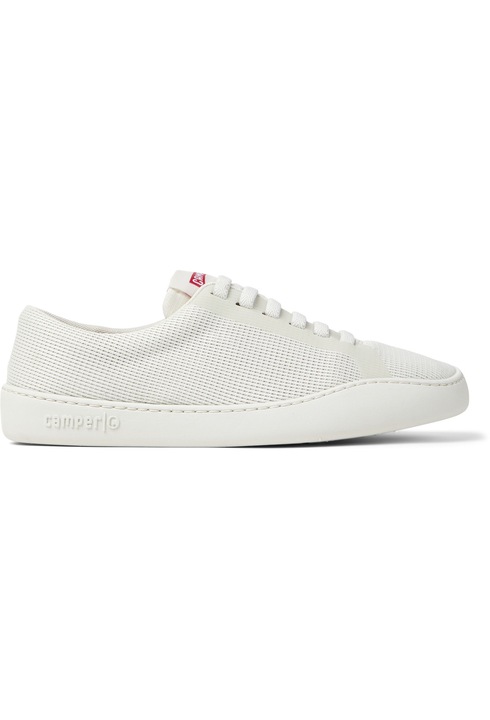 Camper, Pantofi sport Peu Touring din material textil cu branturi cu amortizoare, Alb/Alb murdar