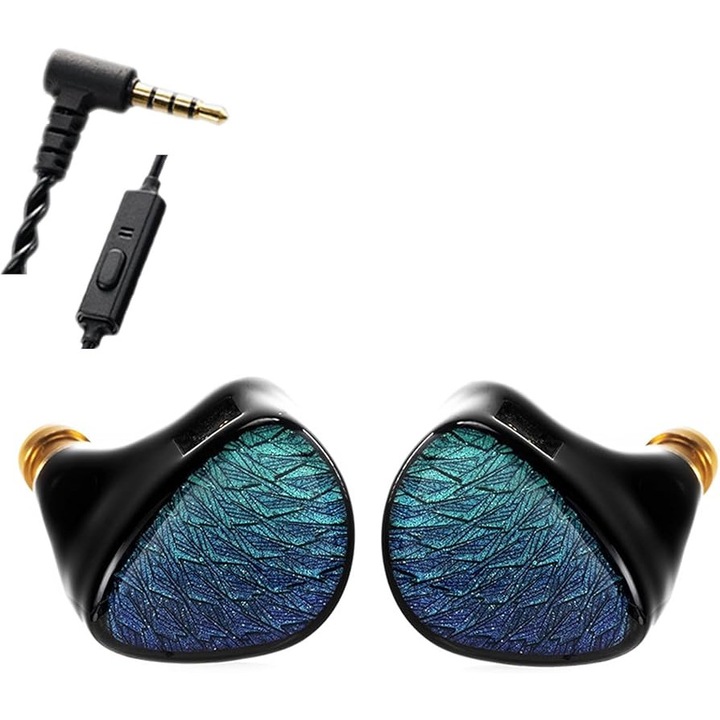 Casti Kinera CELEST Wyvern Remaster cu driver dinamic 10mm, cablu detasabil, jack 3.5mm, microfon dual, Black