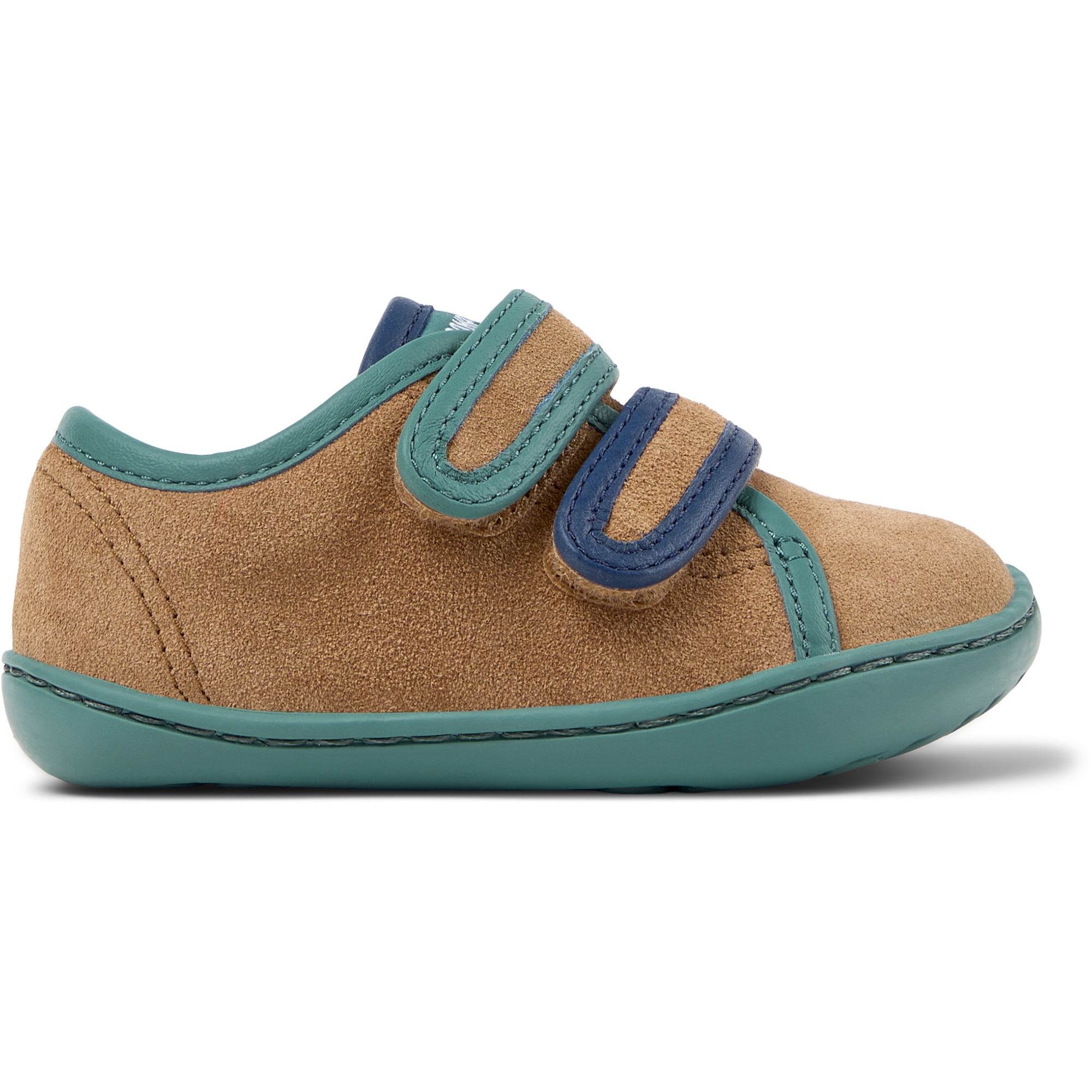 Camper, Pantofi sport Peu Cami Kids Twins din piele intoarsa, Maro, 22 EU