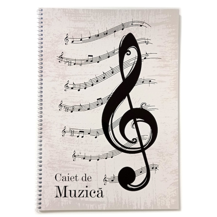 Caiet muzica A4 32 file Diamond Line, hartie 70 g/mp, set 5 bucati