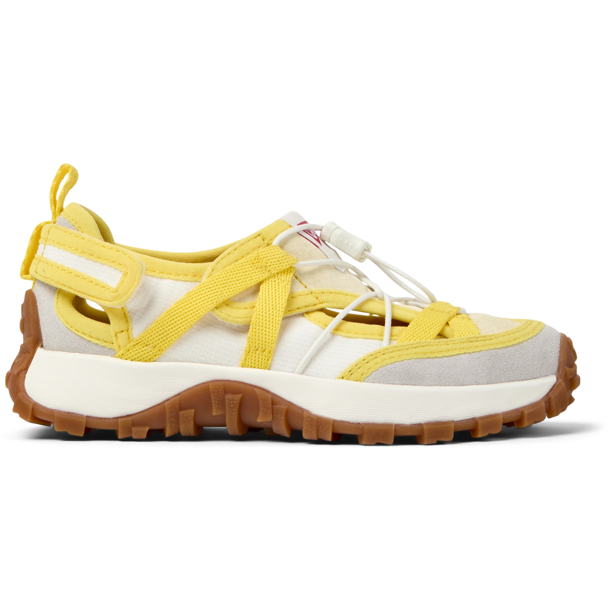 Camper, Pantofi sport Drift Trail din piele intoarsa cu insertii din material textil, Alb, 30 EU