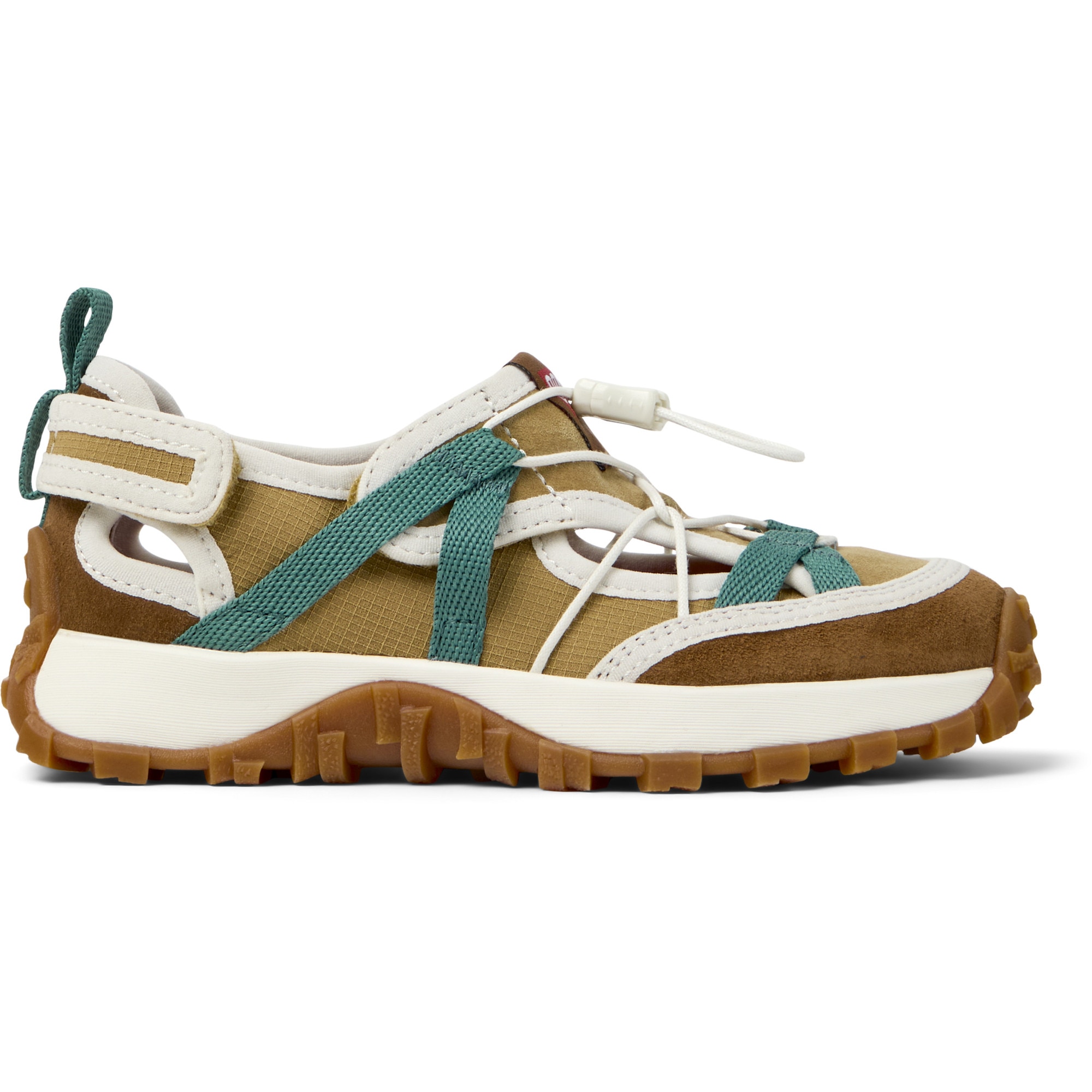 Camper, Pantofi sport Drift Trail din piele intoarsa cu insertii din material textil, Maro, 33 EU