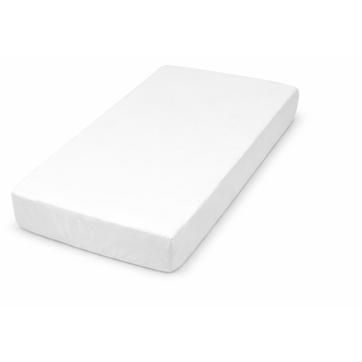 Чаршаф за бебешко креватче, 100% памук, размери 60 x 120 x 10 см, едноцветен бежов модел