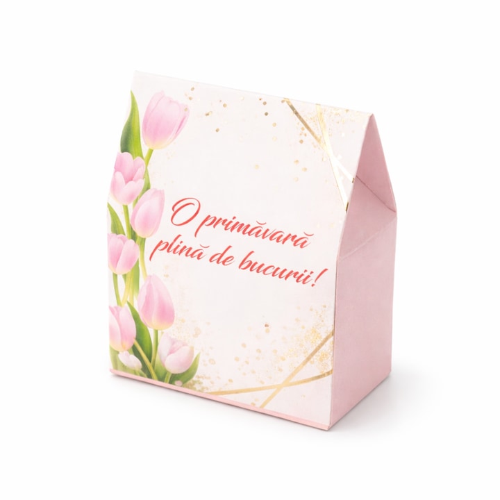 Martisor Dulce Bucuria – Lalele, 3 Bomboane Ciocolata Asortate, Cadou 1 Martie / Primavara