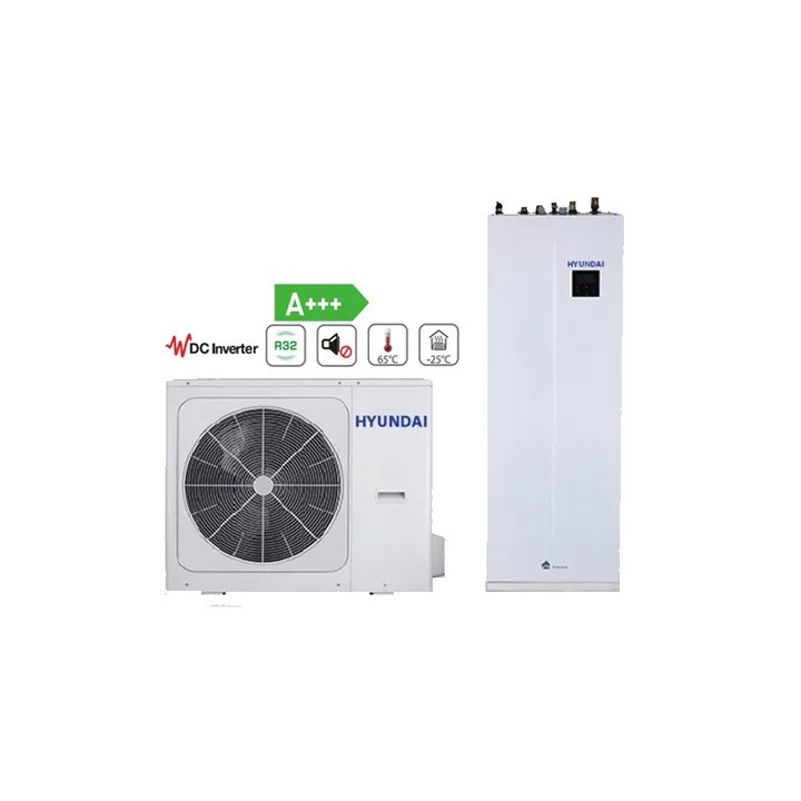 Pompa de caldura "All in One" R32 split 12kW 3x380 (cu boiler incorporat 240L) HYUNDAI