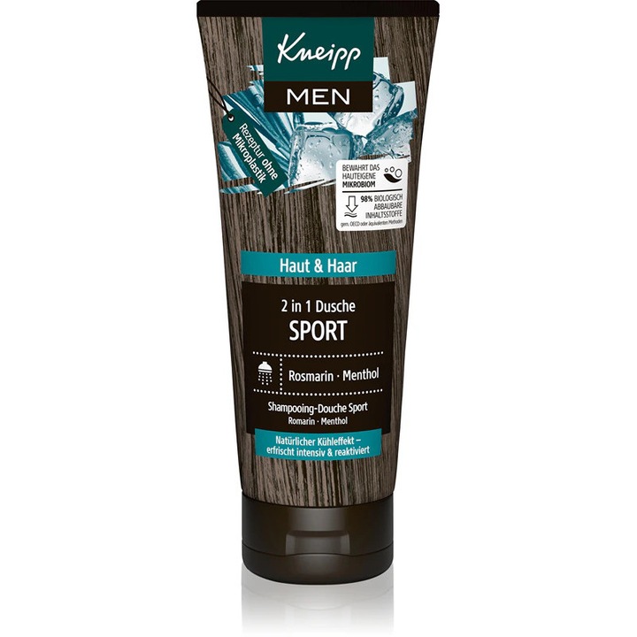 Kneipp Men Sport 2 az 1-ben tusfürdő férfiaknak, frissítő, friss illat, 300ml