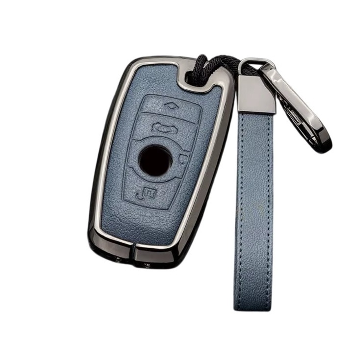 Husa aluminiu pentru cheie BMW X3 F25 X4 F26 F10 F11 F30 F31 F18 118i 320i 1 3 5 7 Series albastru