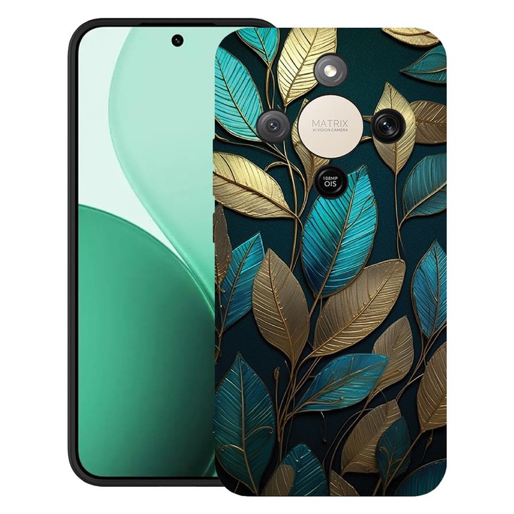 BestCase Ultra Slim TPU tok Honor Magic8 Lite készülékkel kompatibilis, Golden Feathers, 3129184 B 1164