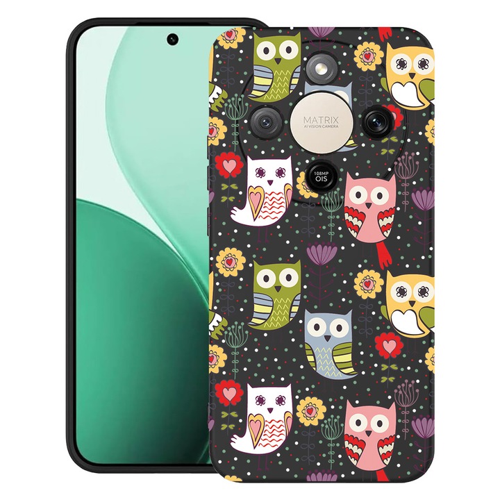 BestCase® Ultra Slim TPU tok Honor Magic8 Lite készülékhez, bagoly mintával, 3129184 B 1437
