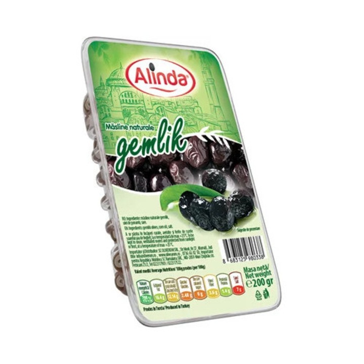 Masline Negre Gemlik, Calibrul 180 -200, Alinda, 200 g