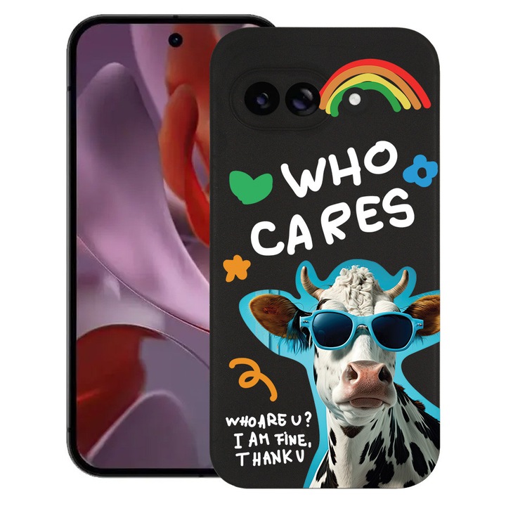 BestCase® Husa TPU Ultra Slim Compatibila cu Google Pixel 10a, Cool Cow - Who Cares?, 3128367 B 975