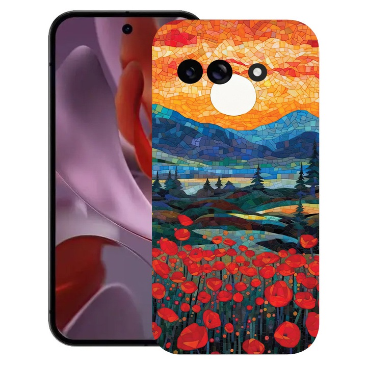 BestCase® Husa TPU Ultra Slim Compatibila cu Google Pixel 10a, Poppies in Sunset, 3128367 B 1274