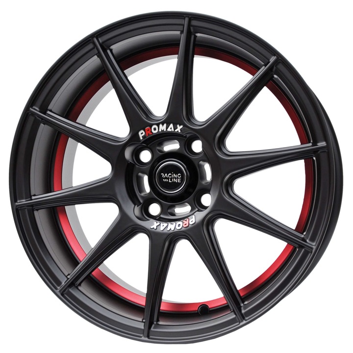 Set (4 bucati) jante 5705 15x7 4x100 ET38 - MBR - machined black red lip