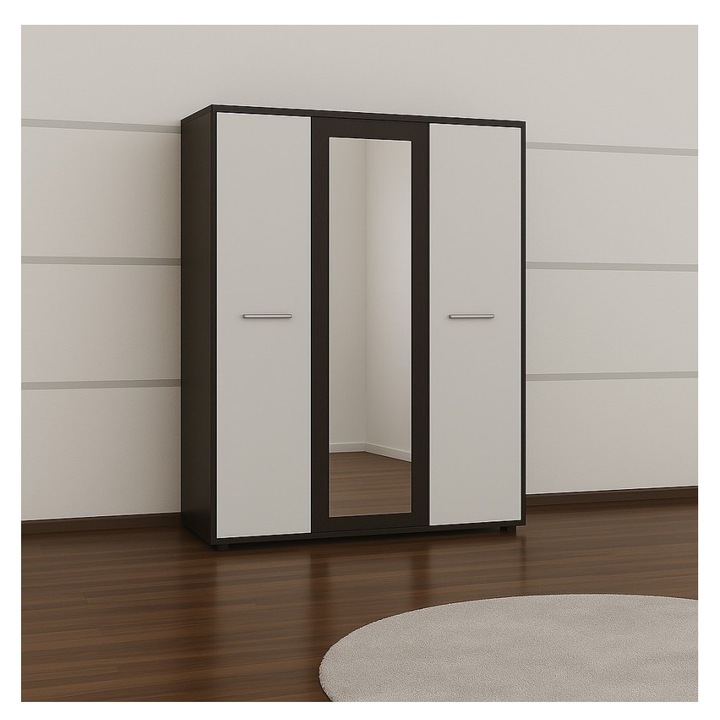 Dulap CELA Hera wenge/Alb, uși cu balamale, 123x50x187cm