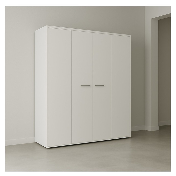 Dulap CELA Mirela 4 Uși, Alb, 183x50x192cm