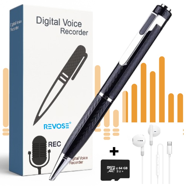Reportofon Spion Integrat in Pix, Activare Vocala, peste 400 Ore Stocare, Inregistrare Discreta, USB, Autonomie Mare, Audio HD, Dispozitiv Spionaj Ascuns, Ideal pentru Sedinte, Interviuri 64