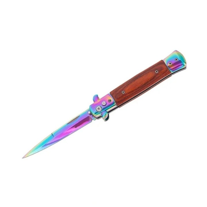 Cutit pliabil cu arc sicilian, DEPOX®, lama curcubeu, otel inoxidabil 420, deschidere automata, 22 cm