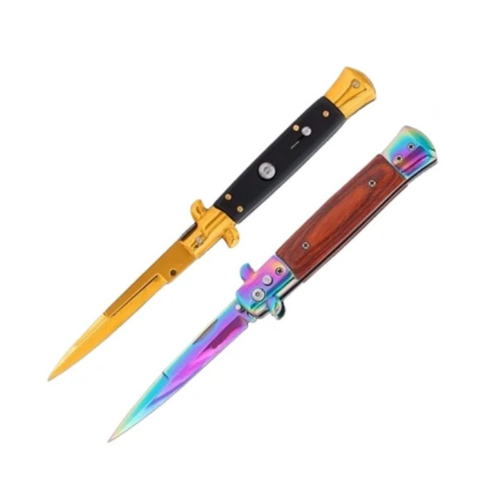 Set doua bricege, DEPOX®, finisaj auriu – design italian clasic, husa inclusa, 22 cm, auriu/multicolor