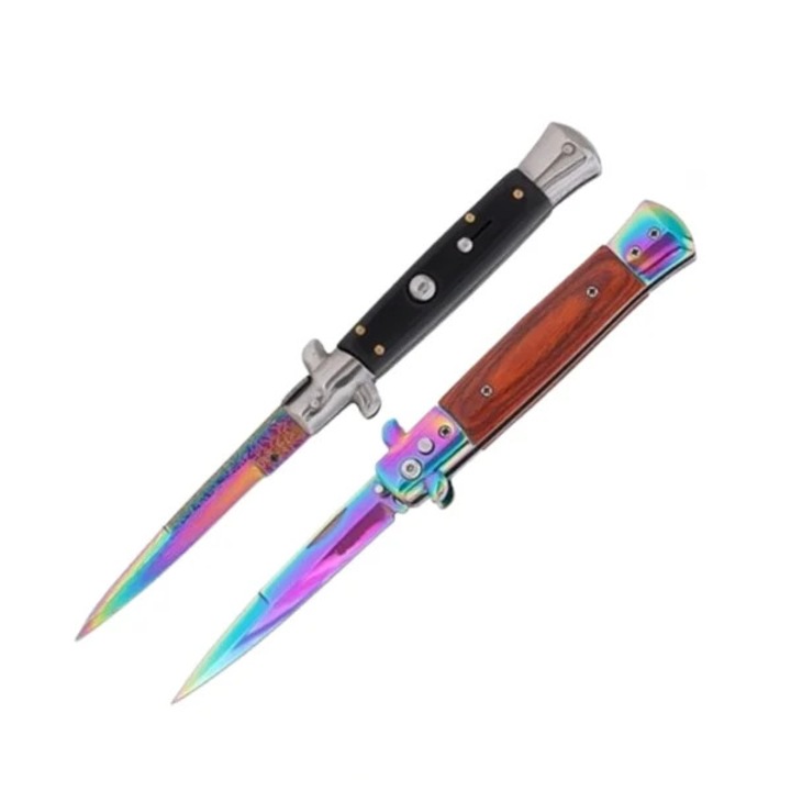 Set doua cutite pliabile cu arc, DEPOX®, design italian clasic, husa inclusa, 22 cm, multicolor