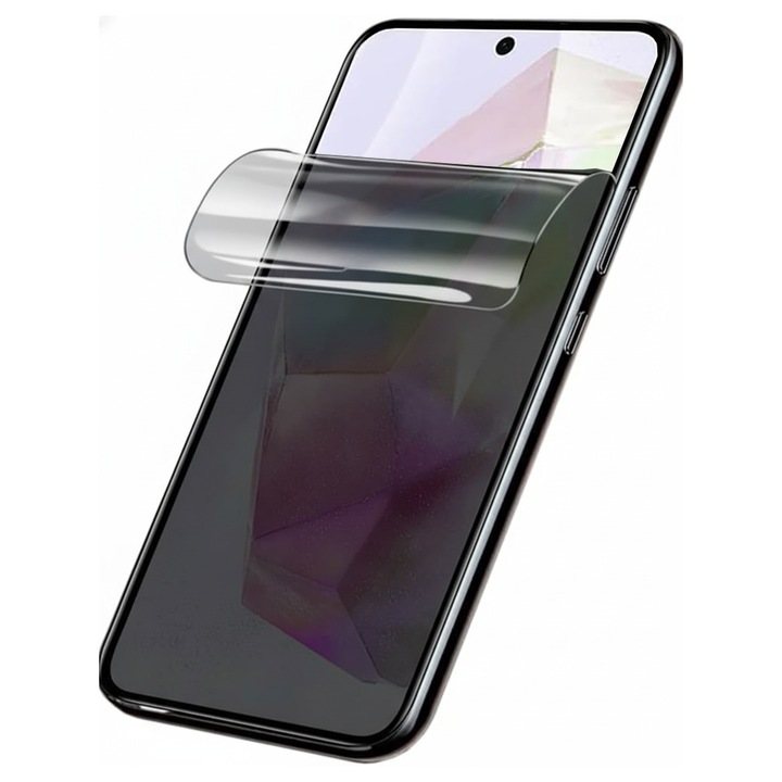 Folie Privacy Silicon Ecran pentru Samsung Galaxy A57 5G, Silicon Hydrogel, Flexible Hydro-Crystal, Protectie Completa, Full Glue, Instalare usoara, Set complet pentru Instalare