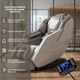 Fotoliu Masaj, TOPSCAUNE® HONORIUS, Masaj 4D cu Airbag Full Body, Zero Gravity, Incalzire Lombara Reglabila, Control Vocal AI, Ecran Tactil LCD, Bluetooth, Programe Automate, Suport Picioare Extensibil, Piele Ecologica Premium, Alb/Gri