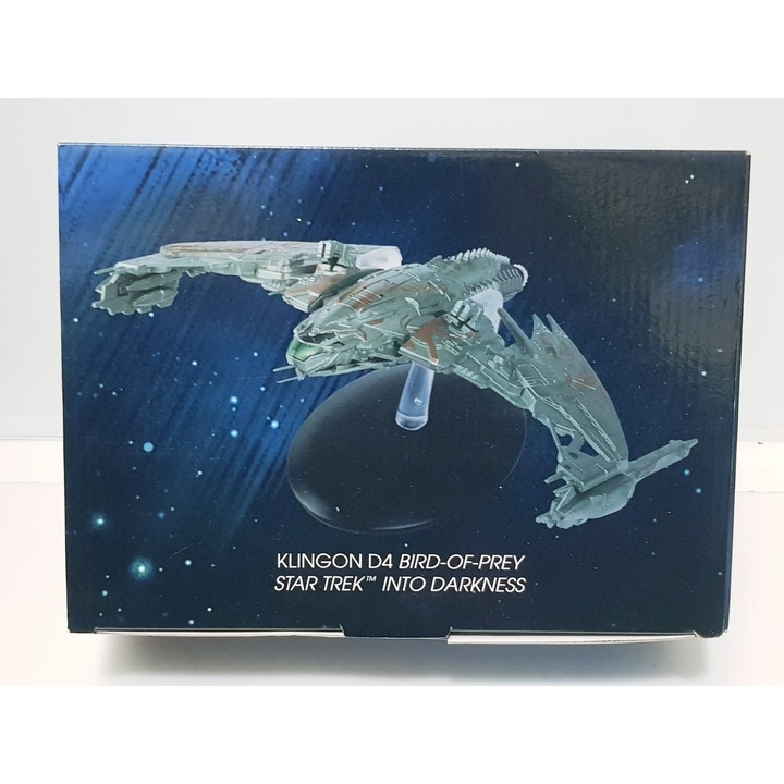Figurina Eaglemoss Star Trek Klingon D4 Bird of Prey, 22cm, multicolor, set cu instructiuni de montaj