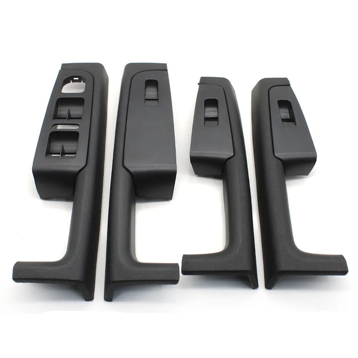 Trendcar Set manere interioare usa Skoda Superb II 2008-2015 fata spate stanga dreapta kit reparatie 4 bucati negru pentru portiere interior inlocuire completa calitate premium