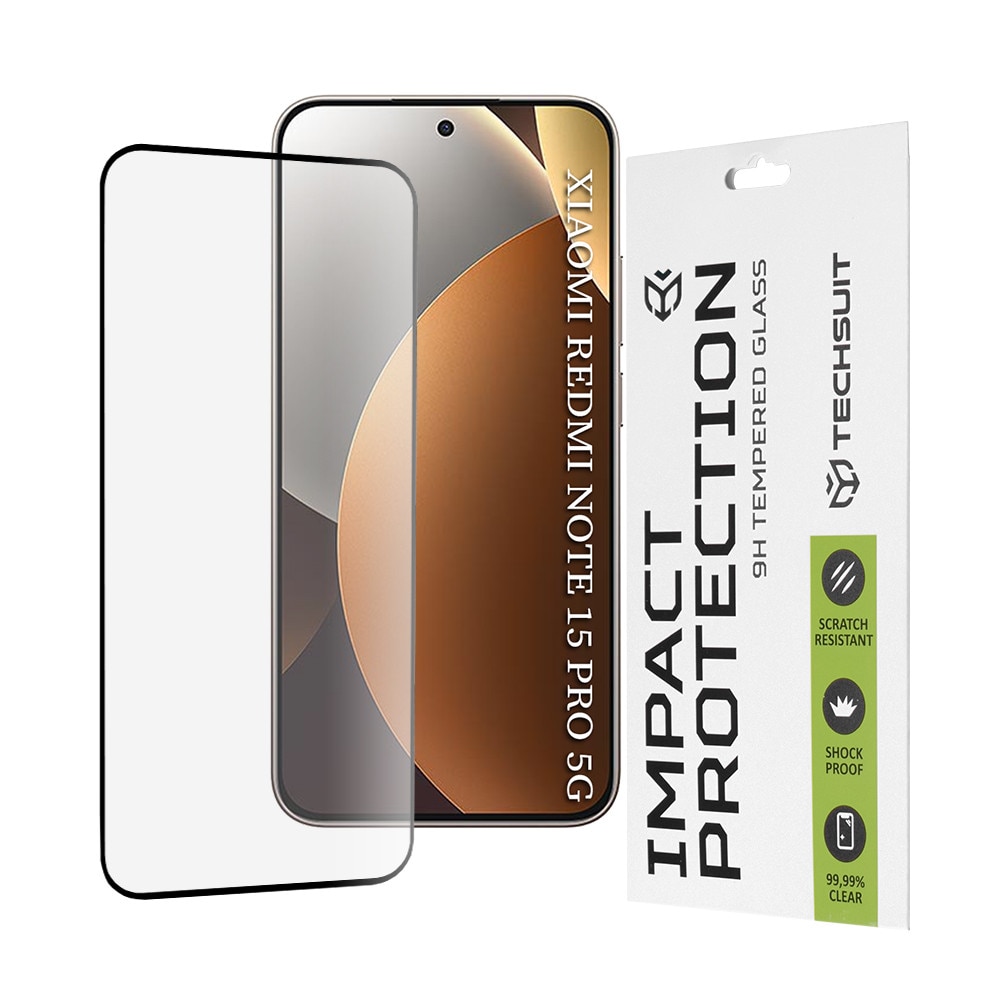 Folie pentru Xiaomi Redmi Note 15 Pro 5G - Techsuit 111D Full Cover / Full Glue Glass - Black