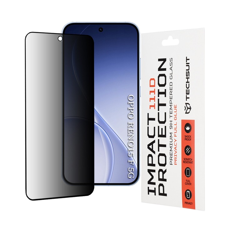 Folie pentru Oppo Reno15 F, Full display, Sticla, Danex, Privacy