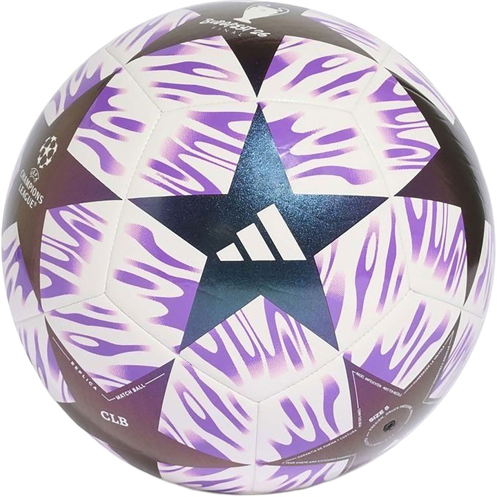 Minge fotbal Adidas Uefa Champions League Club, marime 5, alb/mov