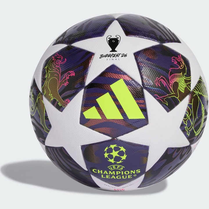 Minge fotbal Adidas Uefa Champions LGE J350, marime 5, alb/mov