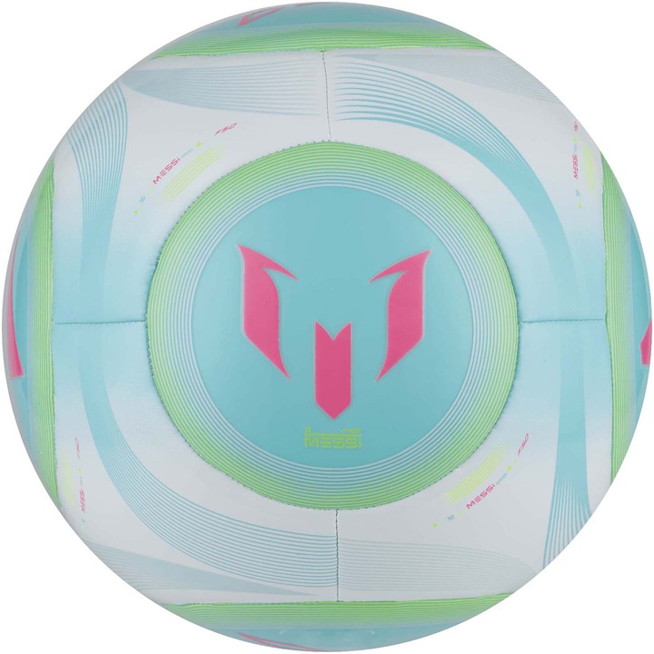 Minge fotbal Adidas Messi Club, marime 5, alb/albastru