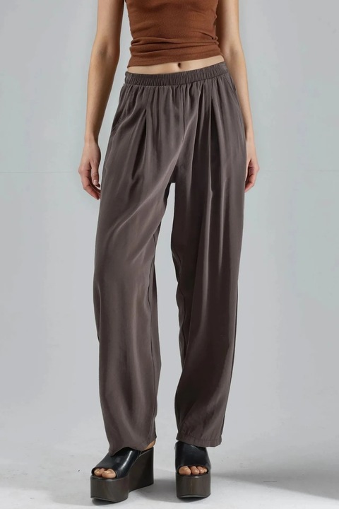 Pantaloni dama Busem, textil, maro