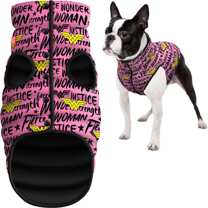 Jacheta pentru caini, WAUDOG Clothes, Wonder Woman roz, 2 XL (M47)